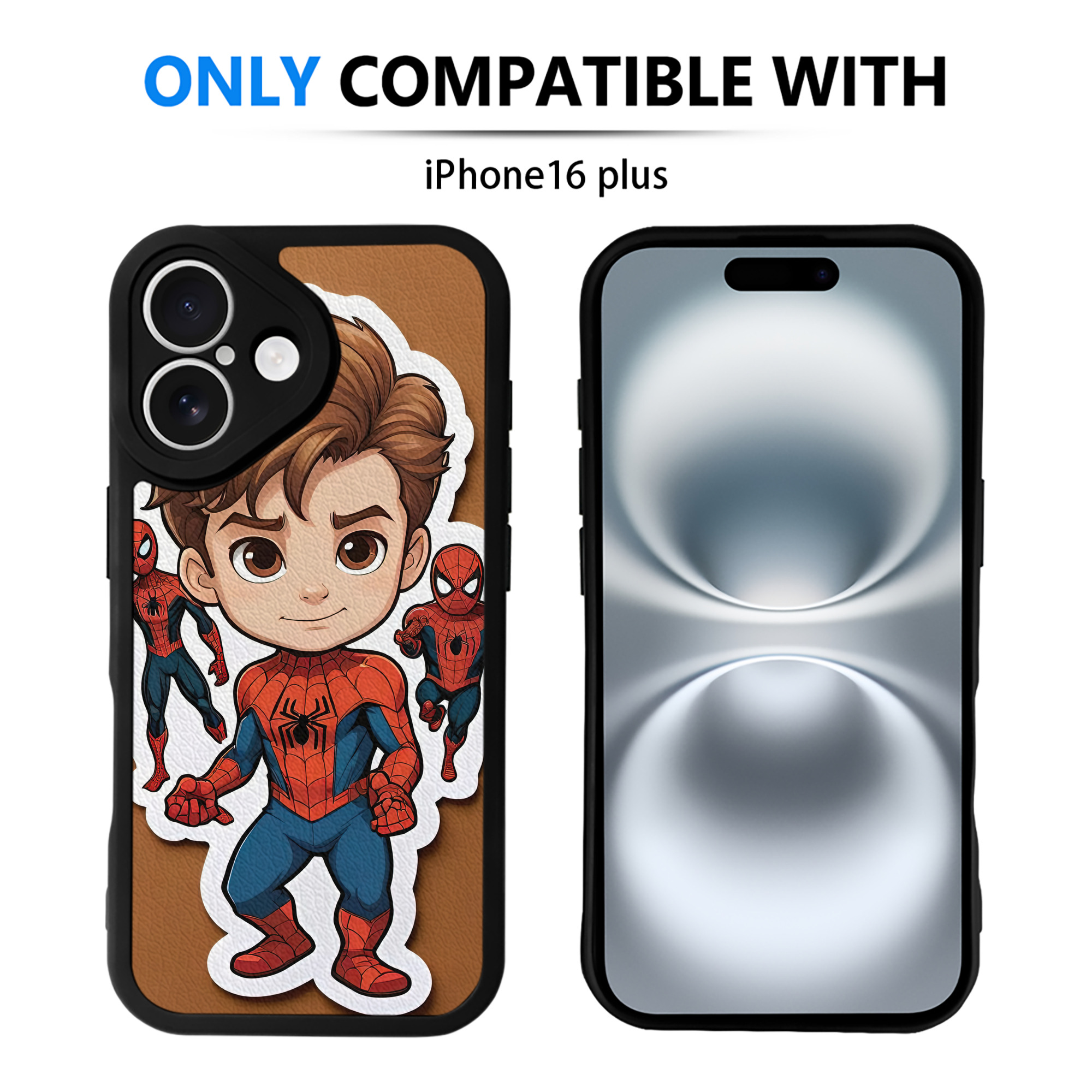 Spider Man スパイダーマン 【iPhone 16シリーズ対応】シリコンスマホケース（レザー調） 材質：シリコン